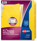 Divisores Avery Heavy-Duty Plastic Industrial de 26 abas A-Z Divisores Avery Heavy-Duty Plastic Industrial de 26 abas A-Z