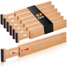 Divisória de gaveta Fabsome Bamboo Kitchen, pacote com 6, 43-56 cm