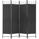 Divisória de quarto PaylessHere, 4 painéis, estrutura de aço de 1,8 m, preta