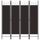 Divisória de quarto VidaXL 4 painéis marrom 160x180cm poliéster Divisória de quarto VidaXL 4 painéis marrom 160x180cm poliéster