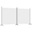 Divisória de quarto vidaXL de 2 painéis em tecido branco e ferro 137x70,9cm