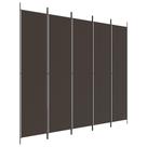 Divisória de quarto VidaXL de 5 painéis marrom 98,4x86,6cm Poliéster