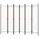 Divisória de quarto vidaXL de 6 painéis industrial moderna branca creme