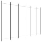Divisória de quarto vidaXL em tecido branco versátil de 6 painéis