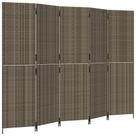 Divisória de quarto vidaXL Grey Poly Rattan 5 painéis 96,5x70,9cm