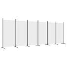 Divisória de quarto vidaXL, tecido branco de 6 painéis, fácil de dobrar