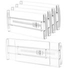 Divisórias de gaveta COKIHOM, pacote com 4 para roupas de 10 a 17 cm, transparentes Divisórias de gaveta COKIHOM, pacote com 4 para roupas de 10 a 17 cm, transparentes