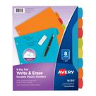 Divisórias de plástico Avery Big Tab Write & Erase, conjuntos de 8 abas x24