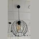 Dm Lumi Pendente Luna 614 Preto Texturizado Grande