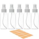 DNSEN Kit com 5 Frascos de Spray de 100 ml para Viagem, Aprovados pela TSA, Reutilizáveis, Transparentes, com Etiquetas DNSEN Kit com 5 Frascos de Spray de 100 ml para Viagem, Aprovados pela TSA, Reutilizáveis, Transparentes, com Etiquetas