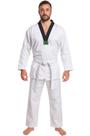 Dobok Taekwondo Adulto Tam. A4 Cor Branca Gola Preta em Brim pesado