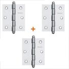 Dobradiça 3025 aço cromado 3x2.1/2" c/ rolamento 3pcs pado Dobradiça 3025 aço cromado 3x2.1/2" c/ rolamento 3pcs pado