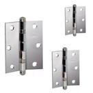 Dobradiça 3530 Rolamento Aço Cromado Sm Porta C/ 3 Pçs Pado