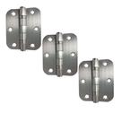 Dobradiça 3,5x3 Aço Inox Escovado canto Redondo com Rolamento cartela 3 unidades Única Dobradiça 3,5x3 Aço Inox Escovado canto Redondo com Rolamento cartela 3 unidades Única