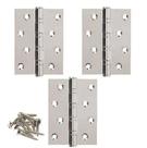 Dobradiça 4x3 Aço Inox Polido com Rolamento cartela com 3 unidades Única Dobradiça 4x3 Aço Inox Polido com Rolamento cartela com 3 unidades Única