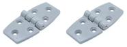 Dobradiça 6 Furos Nylon Cinza 35x74mm Barco Lancha Kit 2