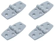 Dobradiça 6 Furos Nylon Cinza 35x74mm Barco Lancha Kit 4