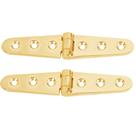Dobradiça com alça branca, latão polido, 15,24 x 2,86 cm, par Dobradiça com alça branca, latão polido, 15,24 x 2,86 cm, par