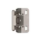 Dobradiça de gabinete Amerock Satin Nickel, sobreposição de 1/2 polegada, pacote com 2 unidades