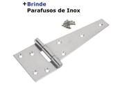 Dobradiça Leme Aço Inox Porteira Portão Madeira Triangulo 75x150 - MAHLER INOX