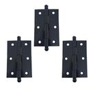 Dobradiça Para Porta Madeira Pino Bola 3 Peças Stam Preto