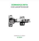 dobradiça reta 20 unidades com amortecedor