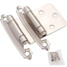 Dobradiças de gabinete DecoBasics, 30 pares de 12,7 mm, sobreposição de níquel escovado