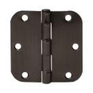 Dobradiças de porta Amazon Basics arredondadas de 9 cm x 9 cm de bronze polido a óleo