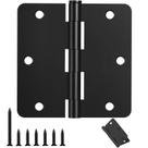 Dobradiças de porta AmzGod Matte Black de 3,5 polegadas, pacote com 18 e 1/4 de raio