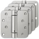 Dobradiças de porta com fechamento automático Luxbaro, pacote com 4, 10 cm com raio de 1,6 cm