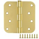 Dobradiças de porta Design House, pacote com 10 cm x 10 cm, aço, latão acetinado Dobradiças de porta Design House, pacote com 10 cm x 10 cm, aço, latão acetinado