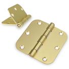 Dobradiças de porta Haidms em latão acetinado, pacote com 30 cm, ouro escovado com duas dobras