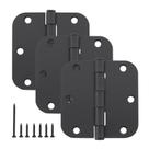 Dobradiças de porta HOME MASTER HARDWARE arredondadas em preto fosco 3.5 Dobradiças de porta HOME MASTER HARDWARE arredondadas em preto fosco 3.5