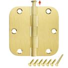 Dobradiças de porta HOSOM em latão acetinado 8,9 cm, pacote com 30, 5/8, raio Dobradiças de porta HOSOM em latão acetinado 8,9 cm, pacote com 30, 5/8, raio