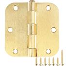 Dobradiças de porta JIW em latão acetinado 8,9 cm x 8,9 cm, interior, pacote com 18