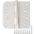 Dobradiças de porta JIW interior/exterior de níquel acetinado de 4 polegadas, pacote com 3