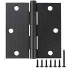 Dobradiças de porta JIW Matte Black 8,9 cm x 8,9 cm, cantos quadrados, pacote com 12