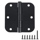 Dobradiças de porta KIW Black Matte 3,5 x 3,5 polegadas, pacote com 12 parafusos