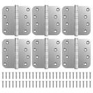 Dobradiças de porta Kolet Ball Bearing 10 cm em aço inoxidável, pacote com 6