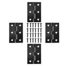 Dobradiças de porta QANQIUPLE pretas de 3 polegadas para móveis, pacote com 4
