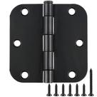 Dobradiças de porta TDCHINGES arredondadas em preto fosco 8,9 cm x 8,9 cm, pacote com 24