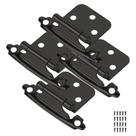 Dobradiças para armário Greoil com fechamento automático, metal preto, pacote com 8