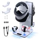 Dock Carregador Base Cooler Ps5 Slim Com Suporte Para Fone