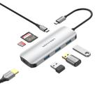 Dock Hub USB C Para HDMI 4K@30Hz + Usb 3.0 + SD/TF + PD 100W