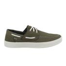 Docksider Mocassim Masculino Lona Verde Confortável Elegante