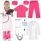 Doctor Costume Liberry para crianças com estetoscópio de 3 a 6 anos