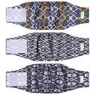 Dog Belly Band Wegreeco, lavável, masculina, preta, geométrica, L
