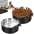 Dog Crate Bowls SSawCasa, pacote com 2 unidades de aço inoxidável, sem derramamento