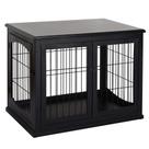 Dog Crate Furniture PawHut Small Dog Cage End Table preta Dog Crate Furniture PawHut Small Dog Cage End Table preta