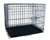Dog Crate YML, dobrável, leve, de 24 polegadas com bandeja preta